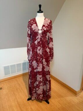 Shore Susan Long Sleeve Dress in Scarlet Rose